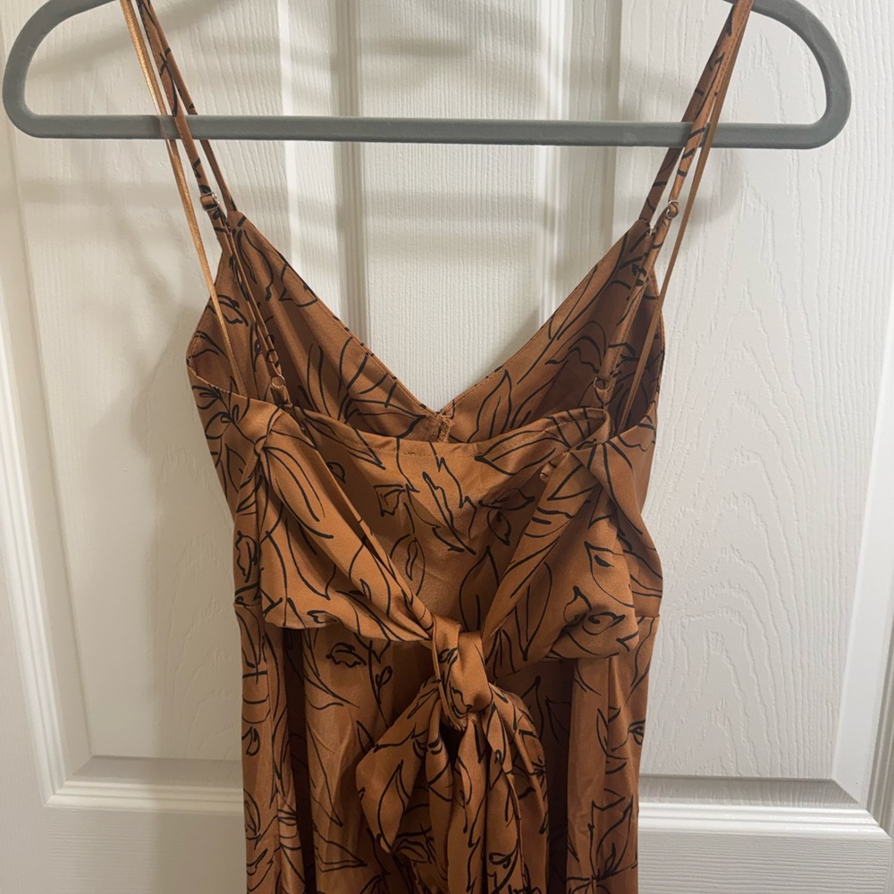 Blu Pepper Floral Print Brown Midi Dress NWT - Picture 7 of 10